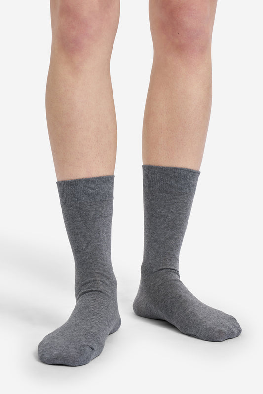 Unisex accessories socks cotton mix ribbed anthracite.