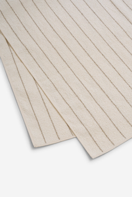 Accessories towel, linen-cotton mix, fine flax stripe, off-white.