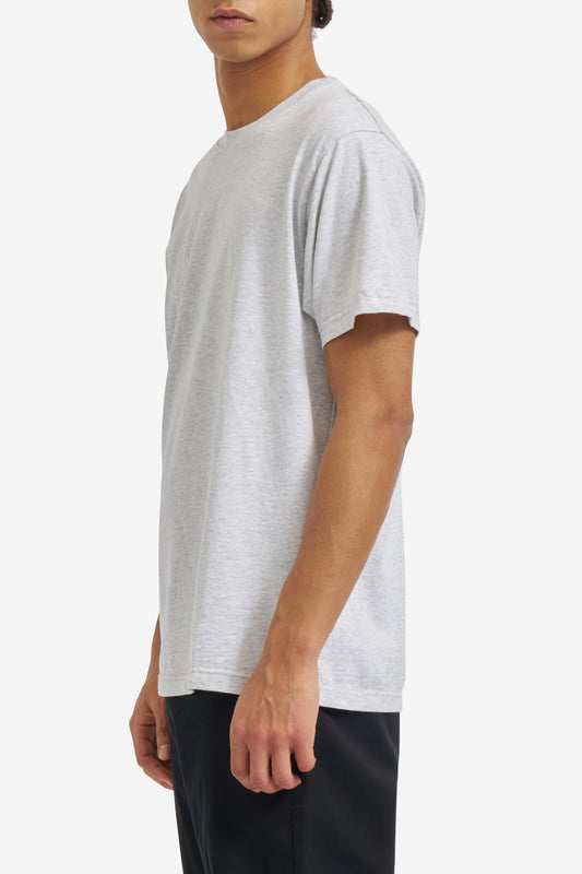 Men's jersey short-sleeved shirt, 100% organic cotton, pre-washed, heather grey.