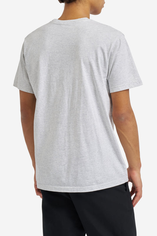 Men's jersey short-sleeved shirt, 100% organic cotton, pre-washed heather grey.