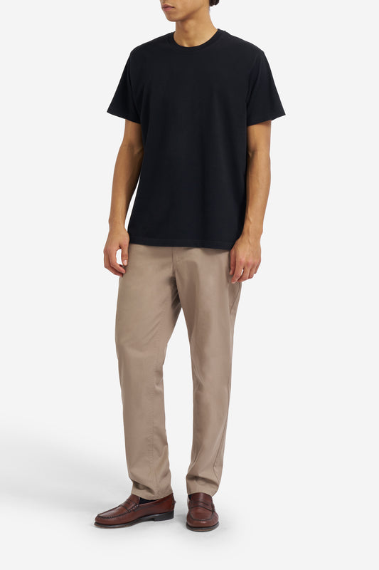 Men's jersey short-sleeved shirt, 100% organic cotton, pre-washed, black.