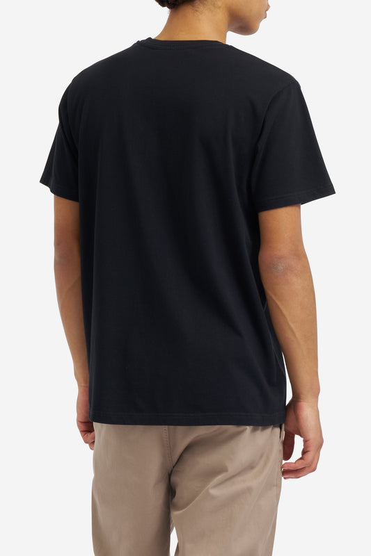 Men's jersey short-sleeved shirt, 100% organic cotton, pre-washed, black.