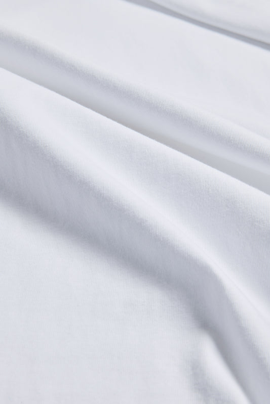 Men's/Women's jersey short-sleeved shirt, 100% organic cotton, pre-washed white.
