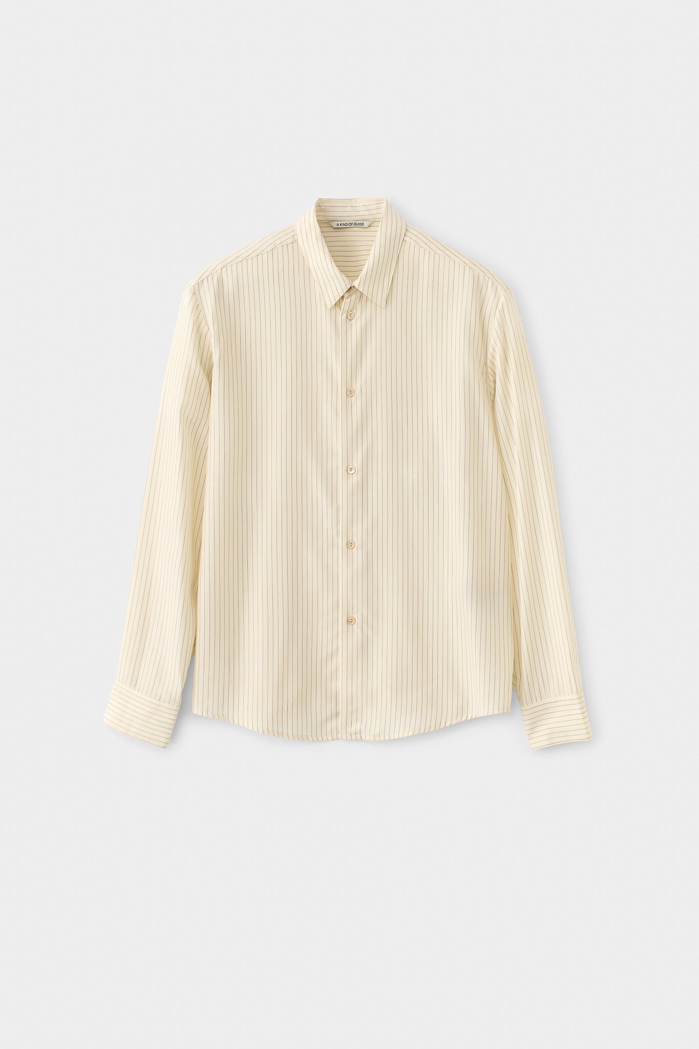 Fulvio Shirt Cream Black Pinstripe