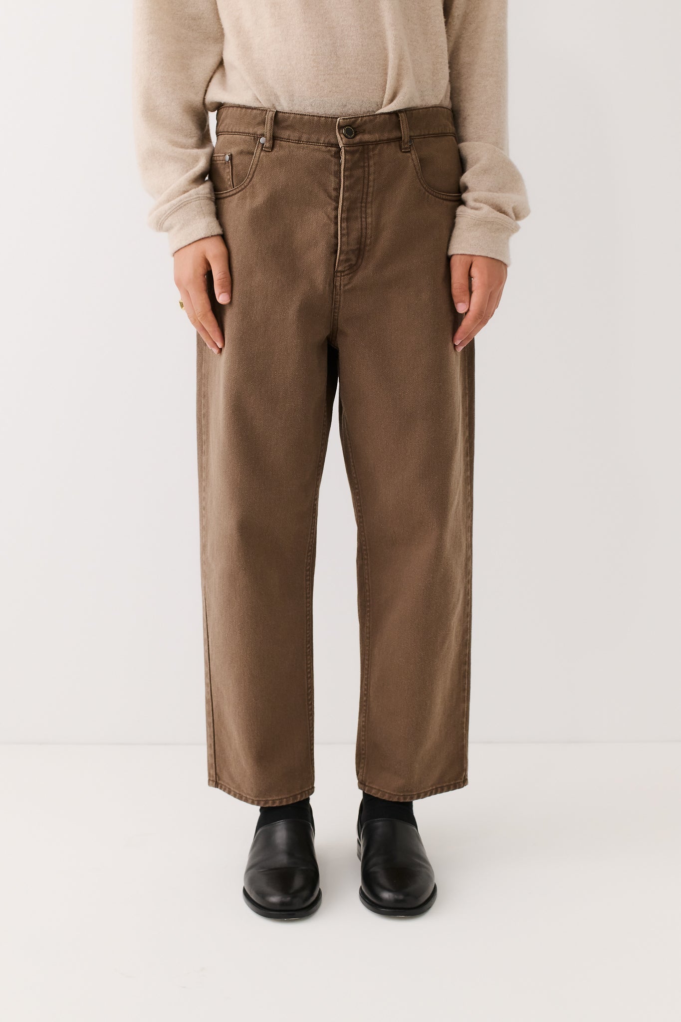 Terek Jeans Washed Brown Twill