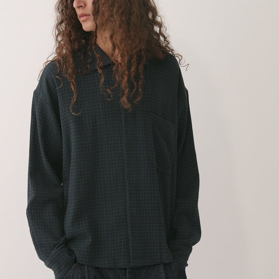 Rumba Shirt Navy Green Check