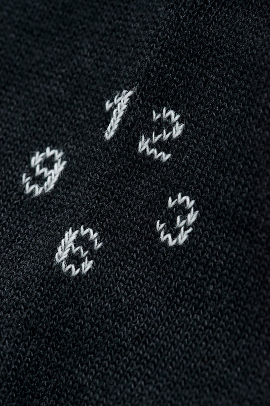 Unisex accessories socks, organic cotton mix, black with white embroidered branding.